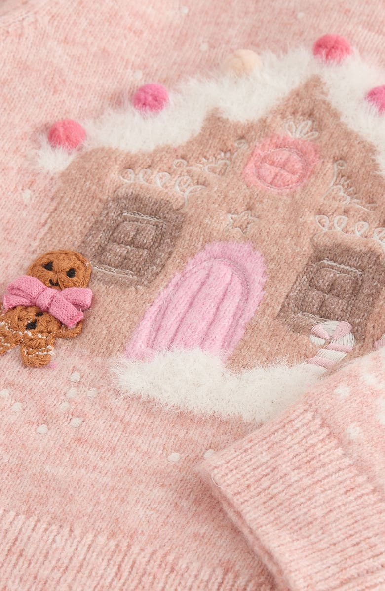 NEXT Kids' Gingerbread House Sweater, Alternate, color, Pink