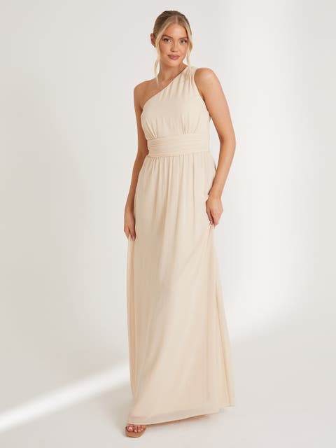One Shoulder Chiffon Bridesmaid Dress
