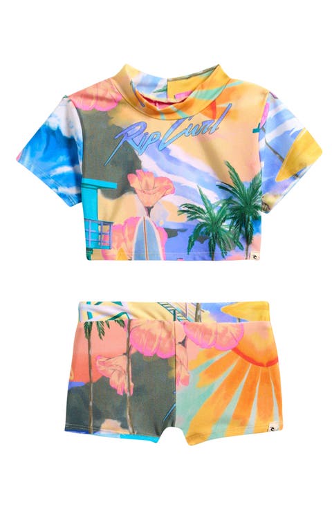 Kids' Malibu Short sleeve Two-Piece Rashguard Swimsuit (Toddler & Little Kid)