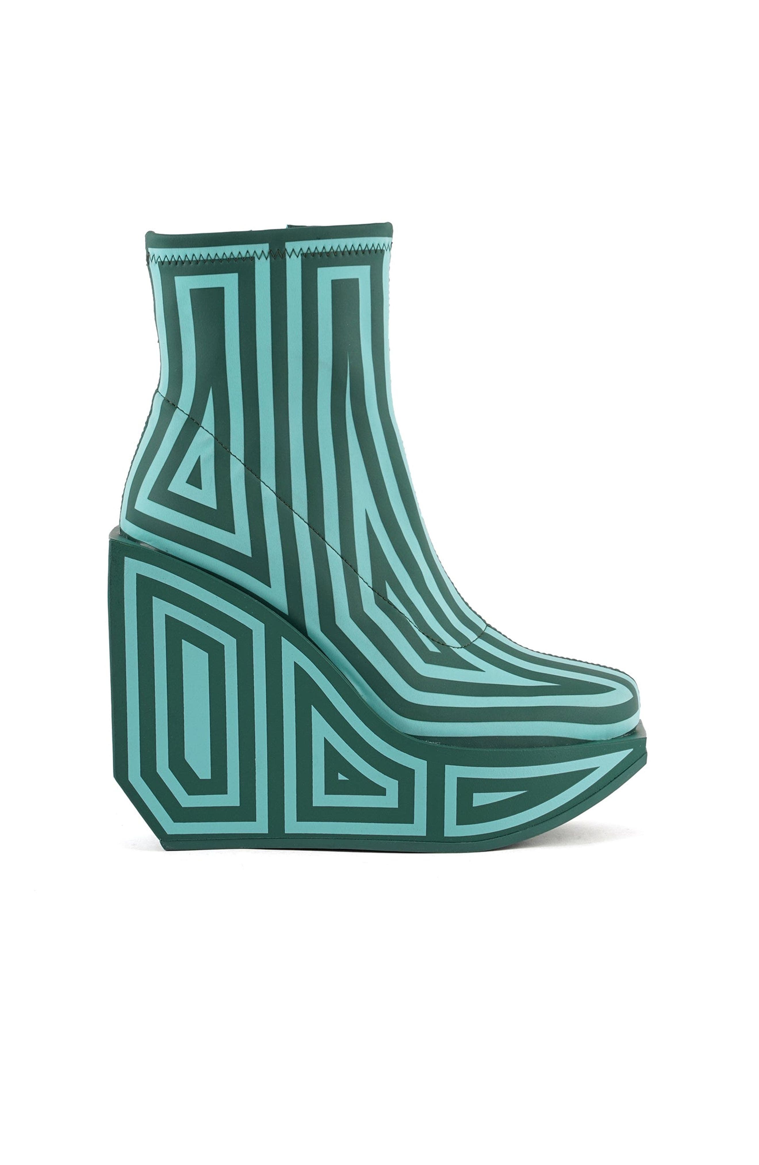 United Nude Wa Platform Bootie, Main, color, Emerald