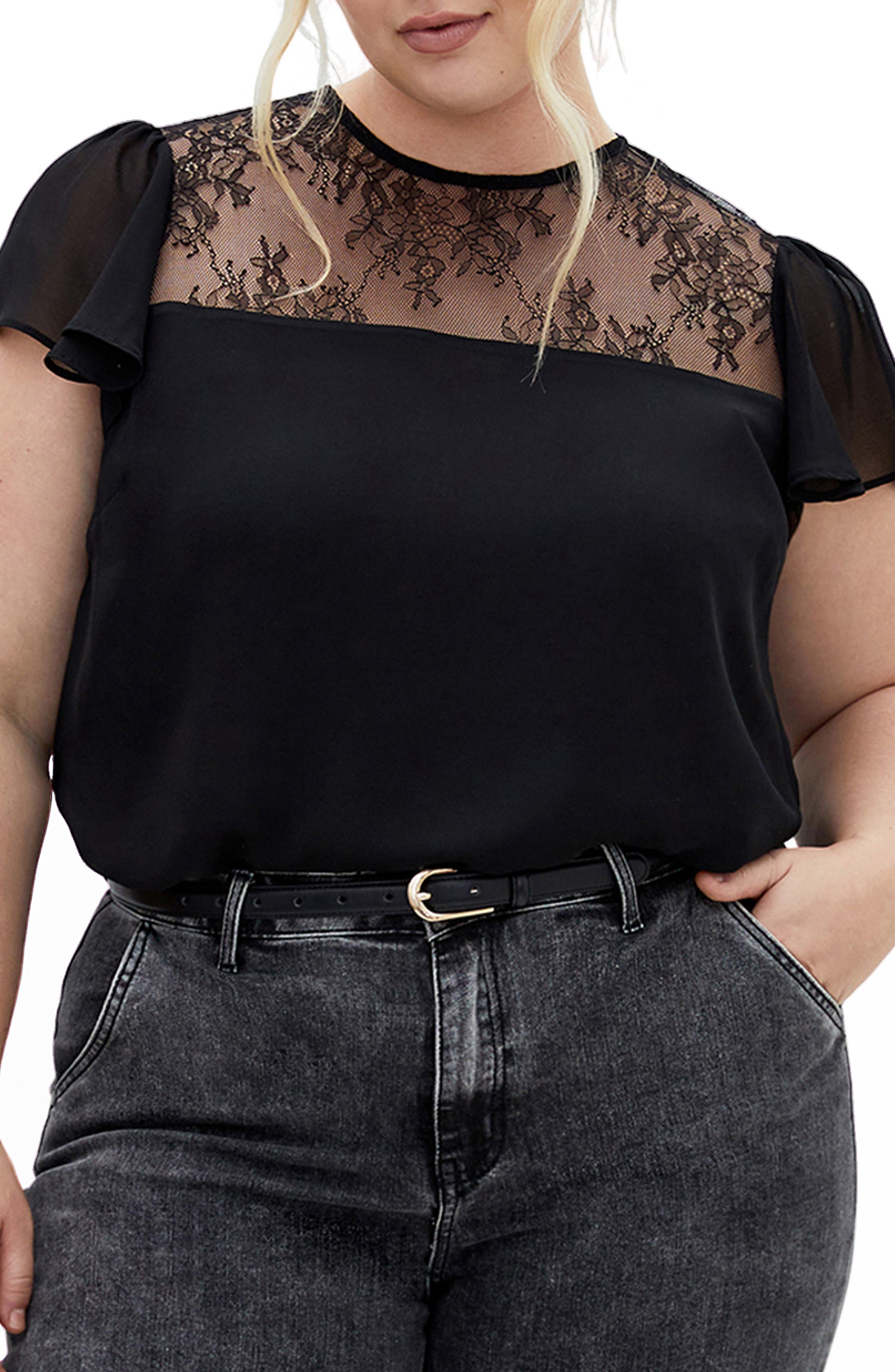 formal lace tops plus size
