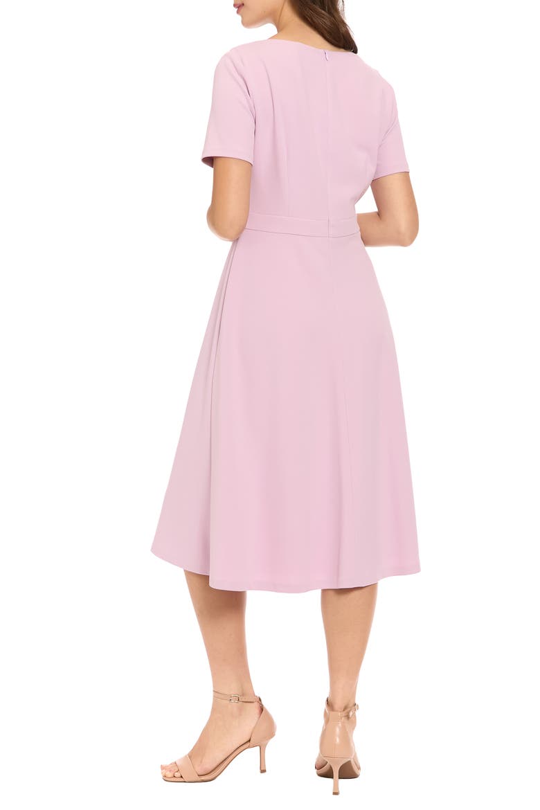 Scuba Crepe Fit & Flare Dress, Alternate, color, FR ORCHID