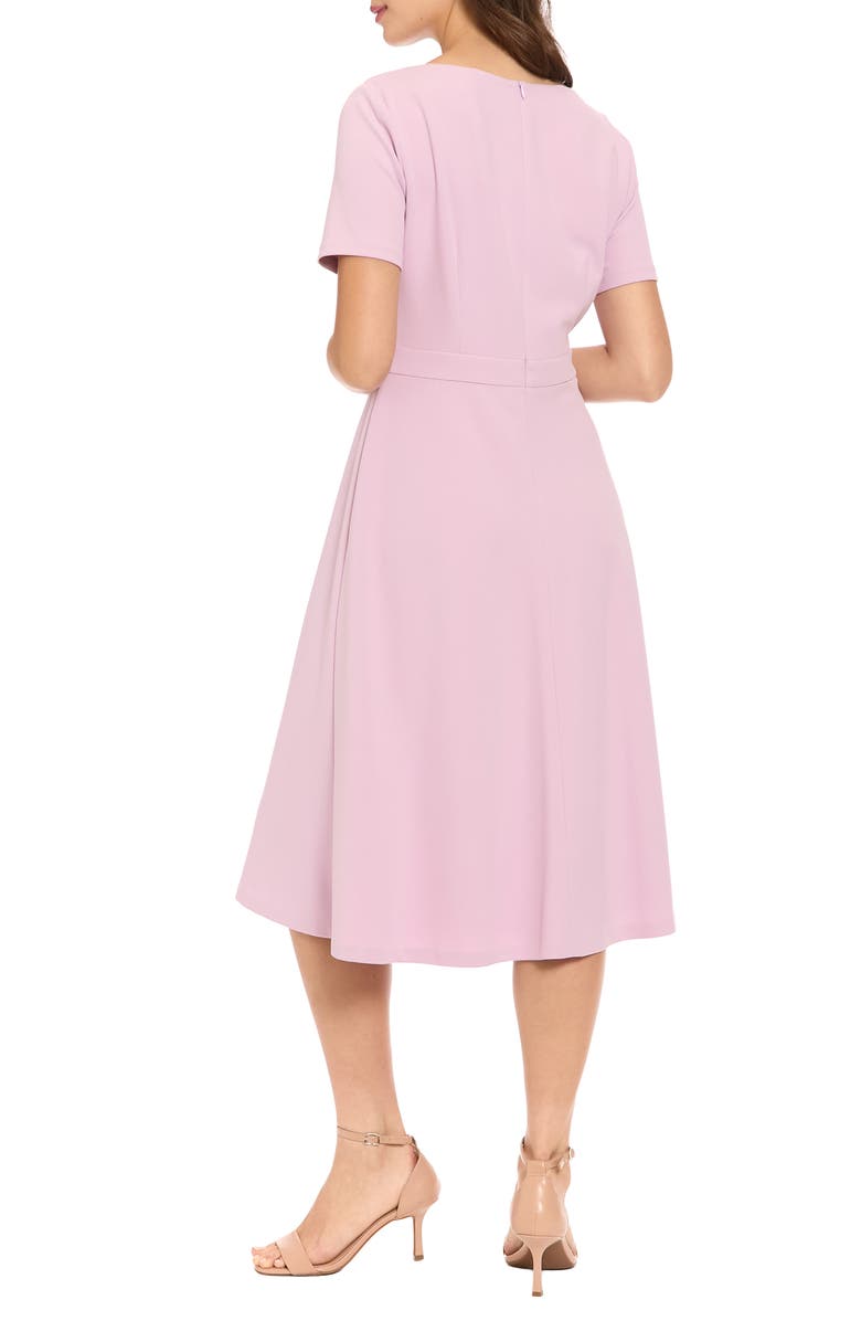 London Times Scuba Crepe Fit & Flare Dress, Alternate, color, Orchid