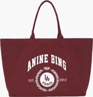 ANINE BING Leo Collegiate Canvas Tote