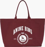 ANINE BING Leo Collegiate Canvas Tote