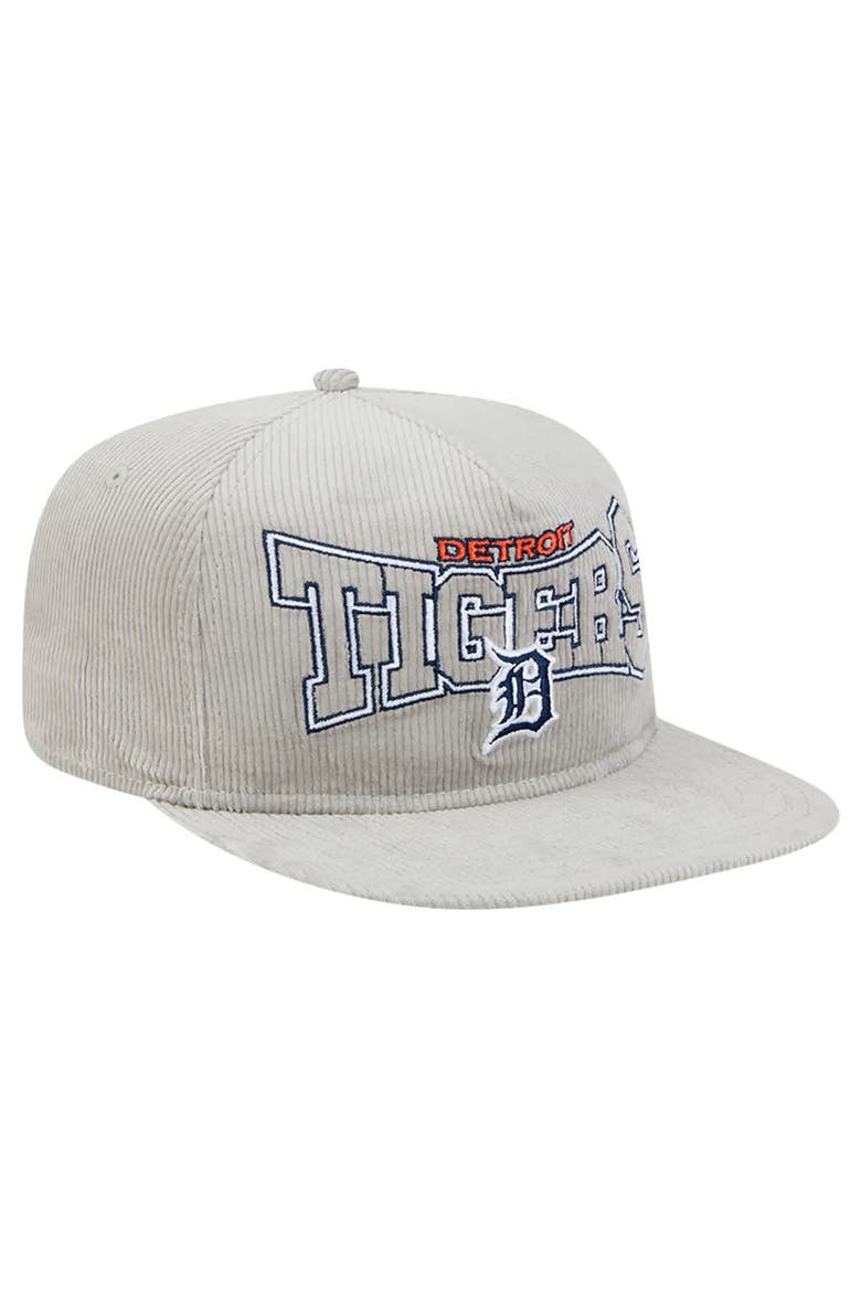 Men's New Era Gray Detroit Tigers Corduroy Golfer Snapback Hat, Alternate, color, Gray