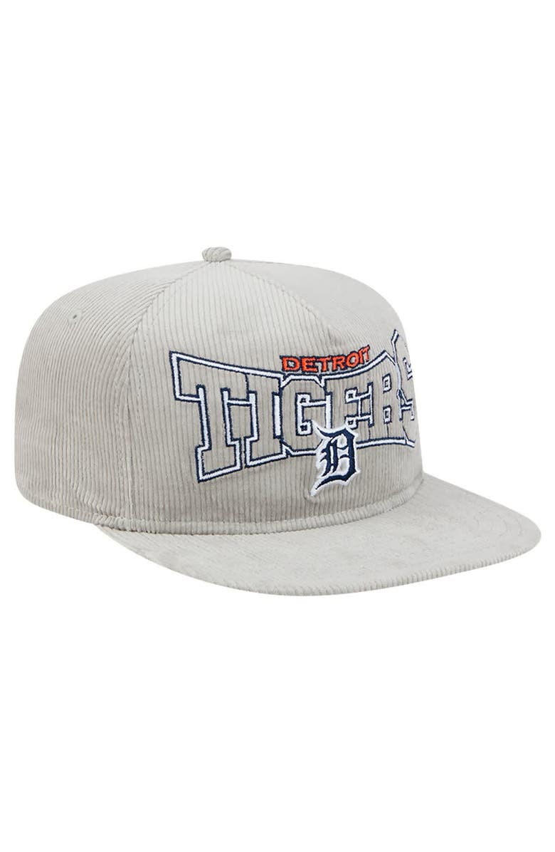 New Era Men's New Era Gray Detroit Tigers Corduroy Golfer Snapback Hat, Alternate, color, Gray