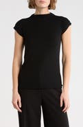 T Tahari Mock Neck Rib Knit Top