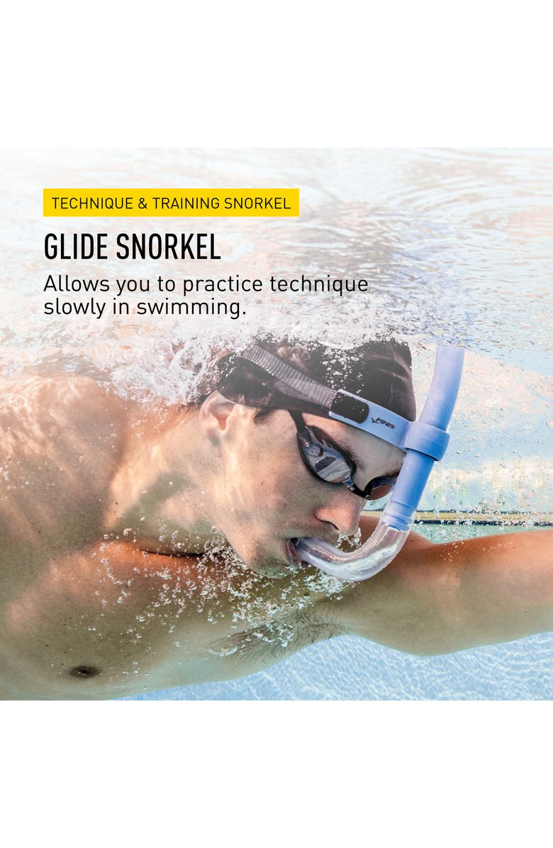 FINIS Glide Center Mount Swim Snorkel for Adults Adjustable Fit Technique Endurance Training, Alternate, color, Ocean Blue