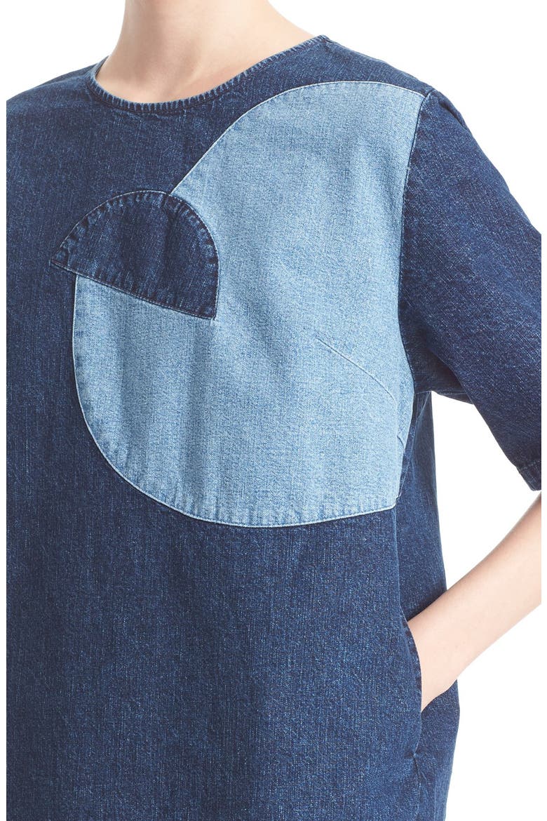 'Scribe' Denim Shift Dress, Alternate, color, INDIGO