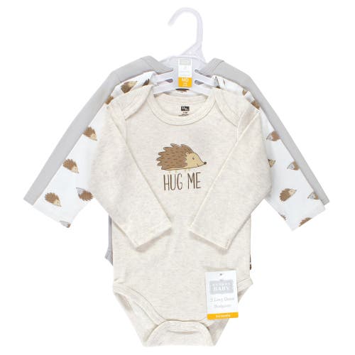 Hudson Baby Essential Long-sleeve Cotton Bodysuit Triple Set
