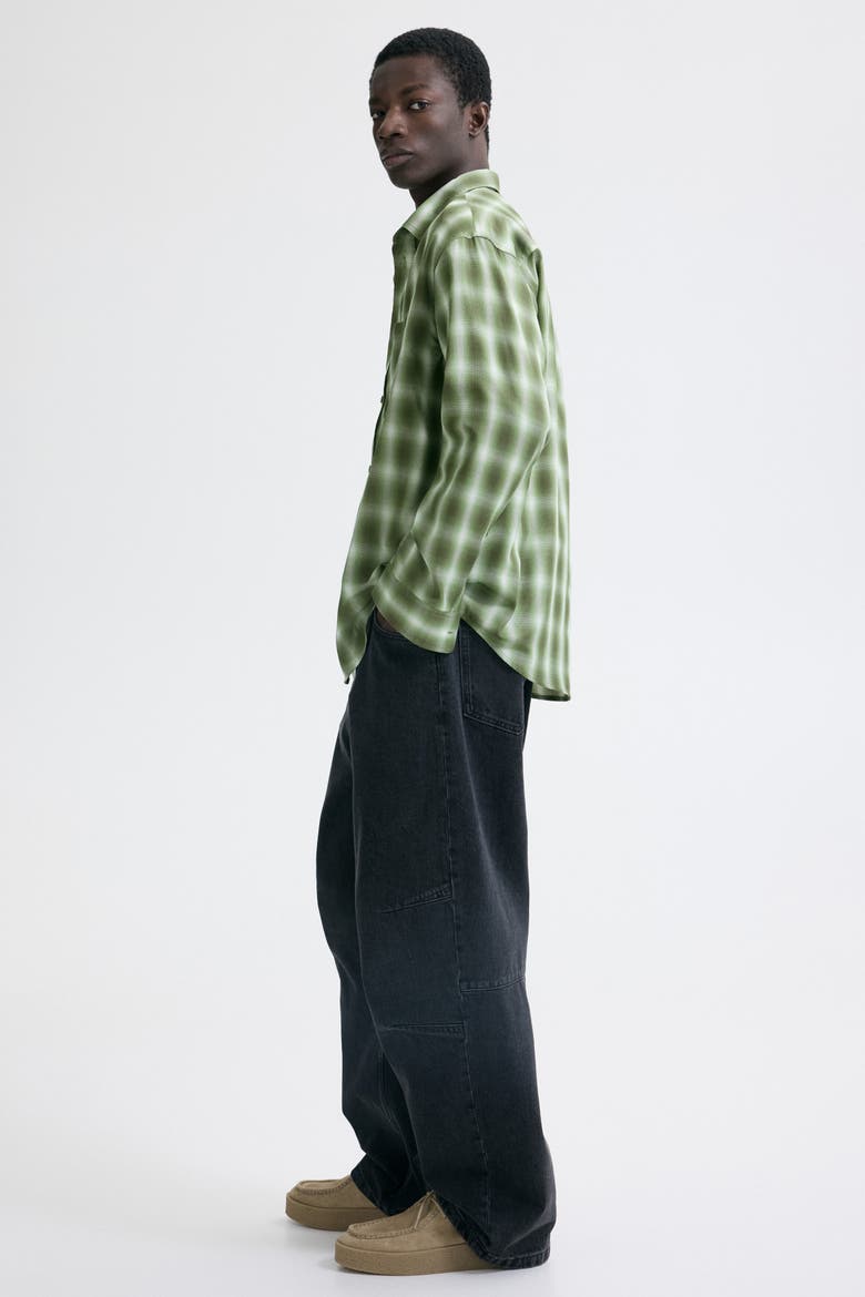 Relaxed Fit Shirt, Alternate, color, Khaki green/checked