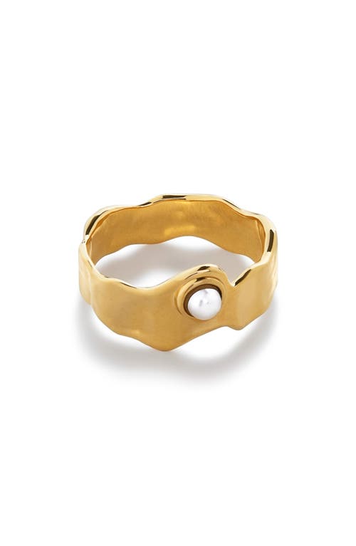 Monica Vinader Capri Freshwater Pearl Stacking Ring In Neutral