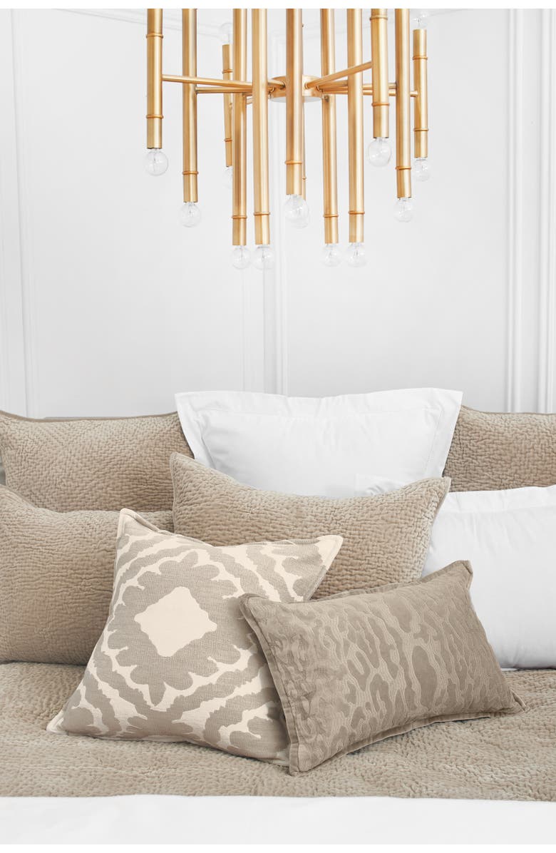 ELISABETH YORK Cleo Natural Throw Pillow, 20" x 20", Alternate, color, Beige