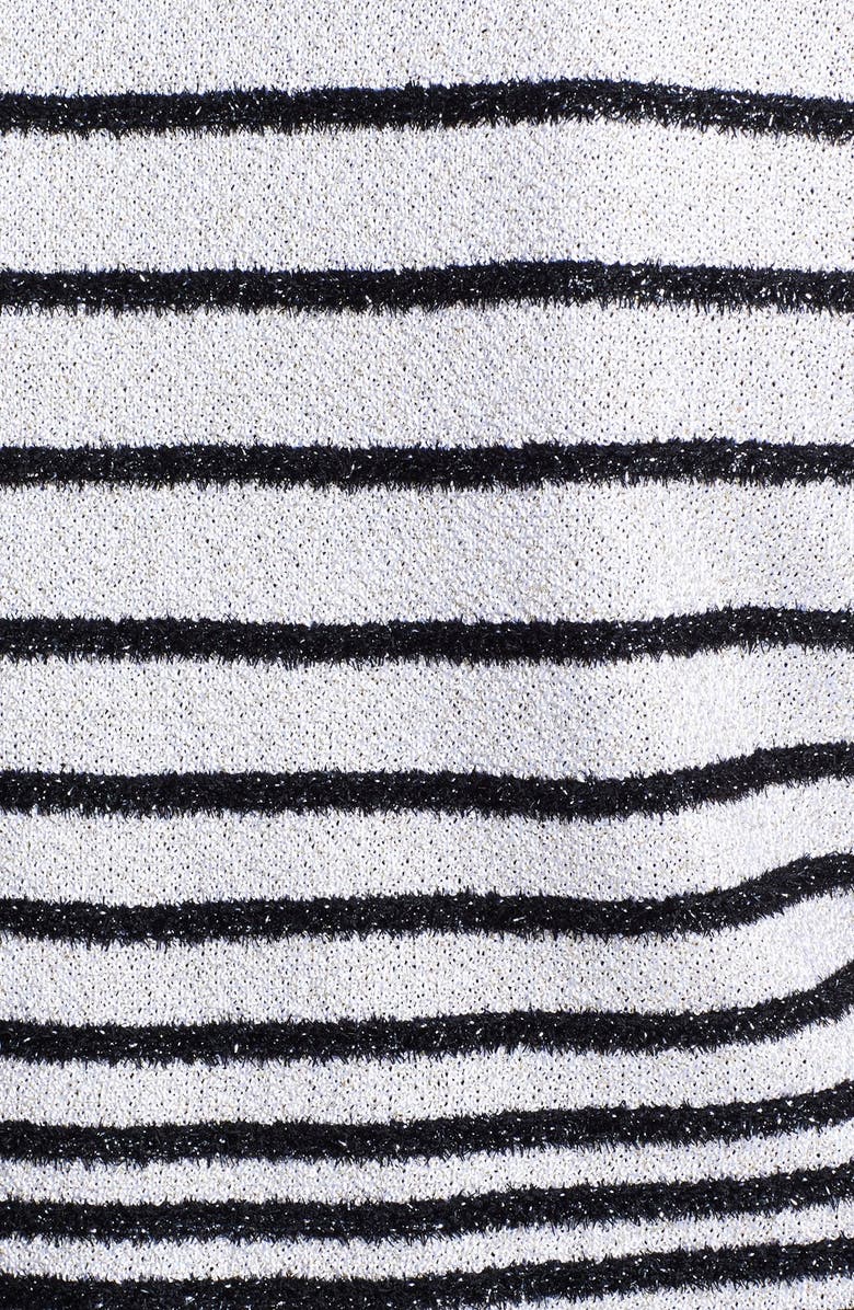 St. John Collection Eyelash Dégradé Stripe Knit Jacket with Bow, Alternate, color,