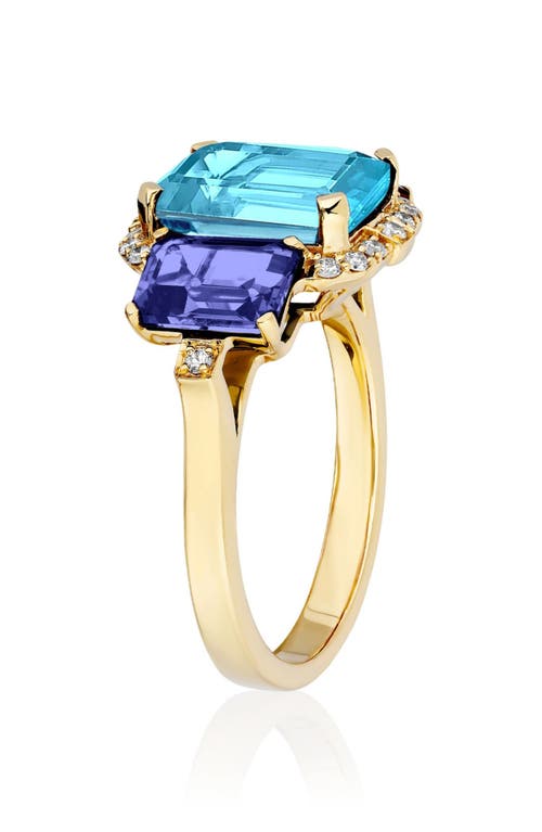 Goshwara Gossip Semiprecious Stone Ring In Blue