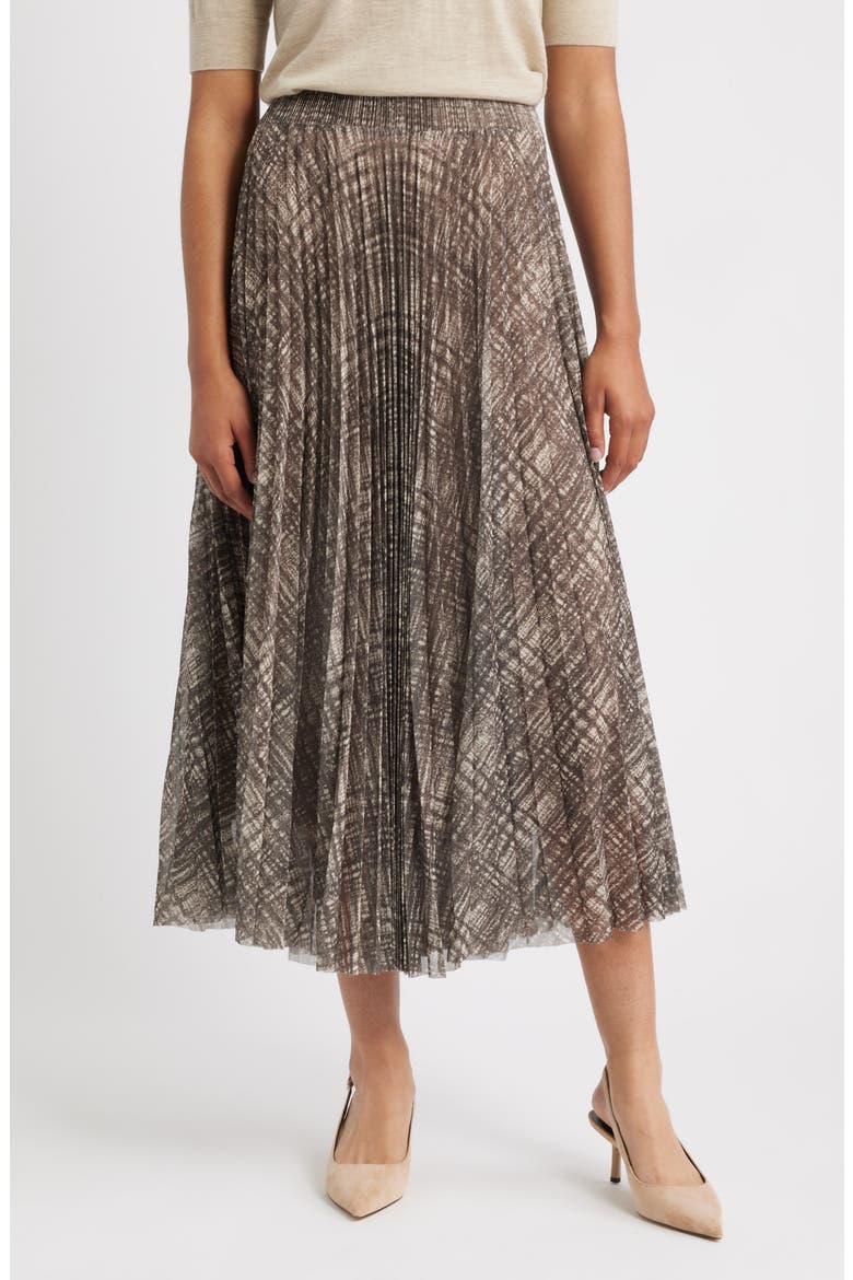 Edrisa Pleated Midi Skirt, Main, color, GREY MULTI