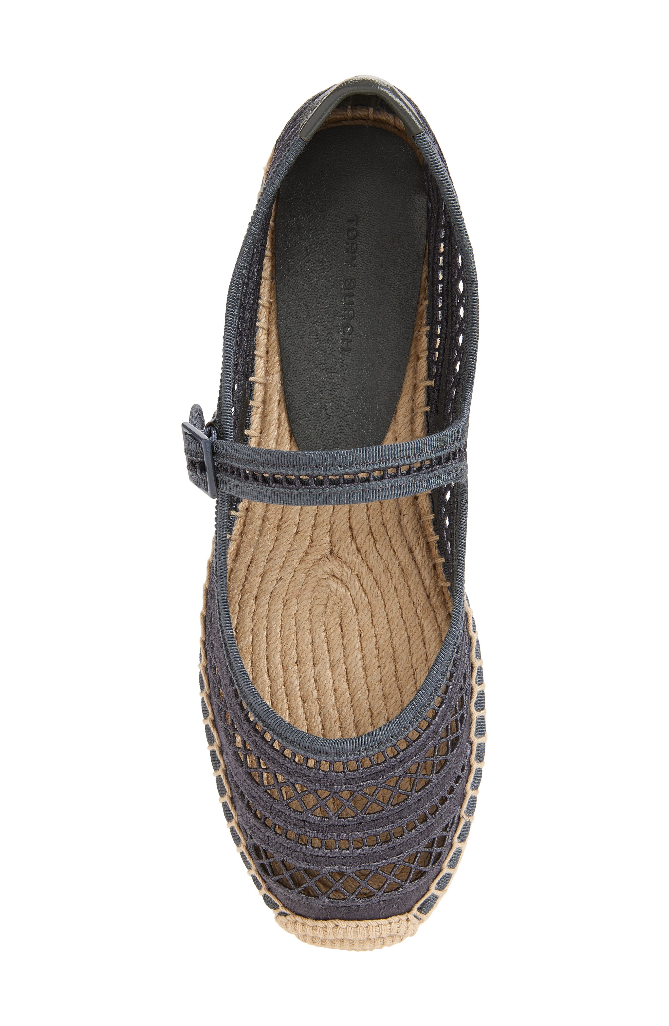 Tory Burch Open Weave Mary Jane Espadrille Flat, Alternate, color, Bluestone
