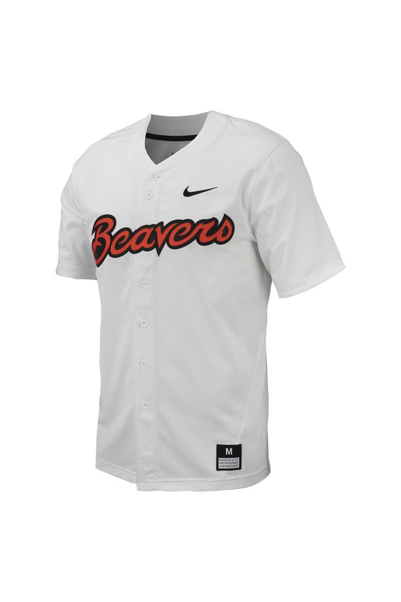 Men's Nike White Oregon State Beavers Replica Full-Button Baseball Jersey, Alternate, color, White