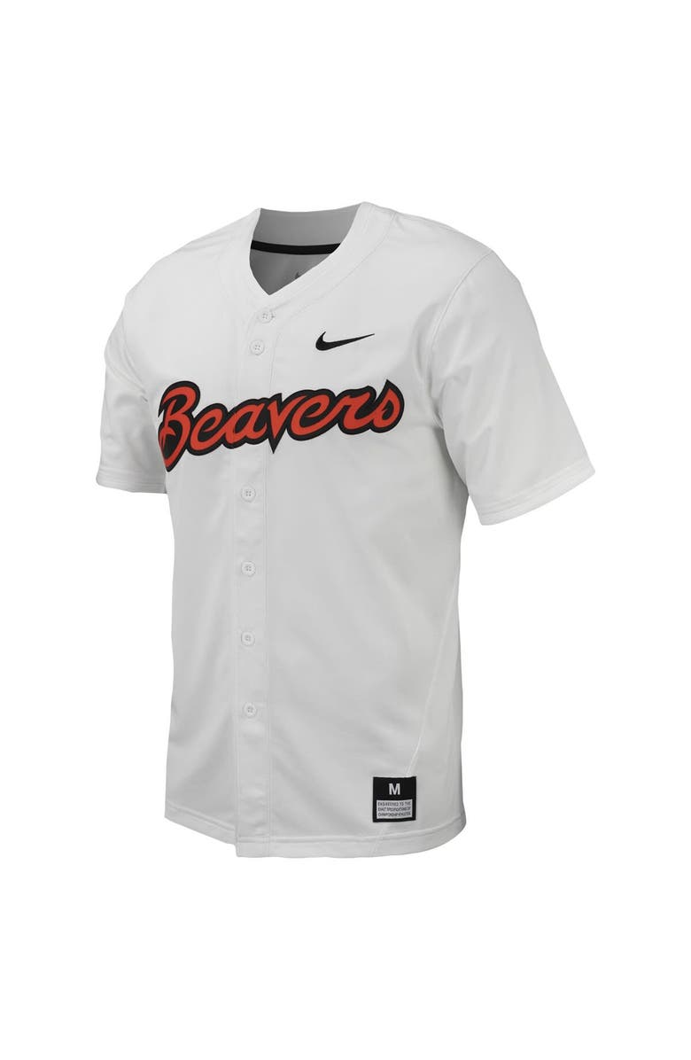 Nike Men's Nike White Oregon State Beavers Replica Full-Button Baseball Jersey, Alternate, color, 