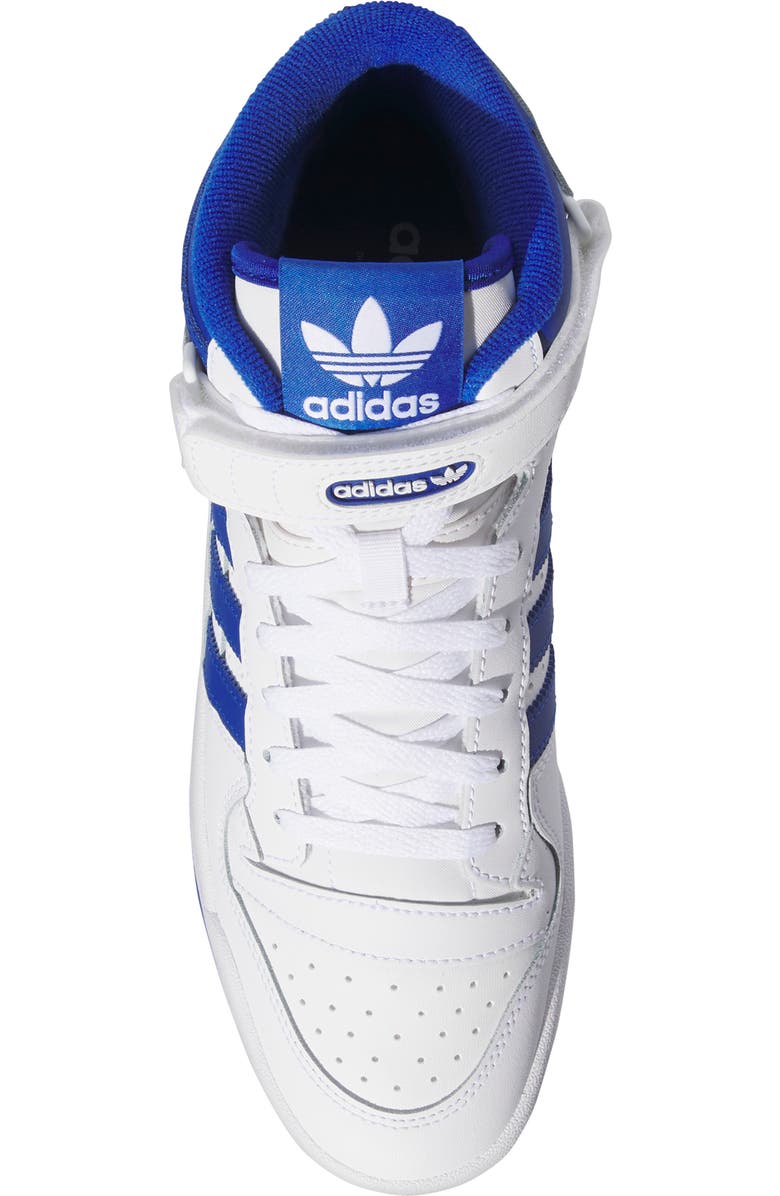adidas Forum Mid Sneaker, Alternate, color, White/ Team Royal Blue/ White