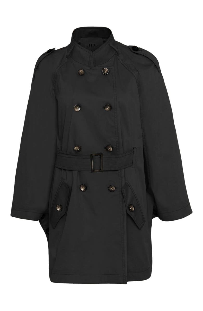 THEO The Label Chloe Trapunto Trench Cape, Alternate, color, 