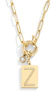 Mint & Lily Pave Initial Pendant with Paperclip Chain Necklace
