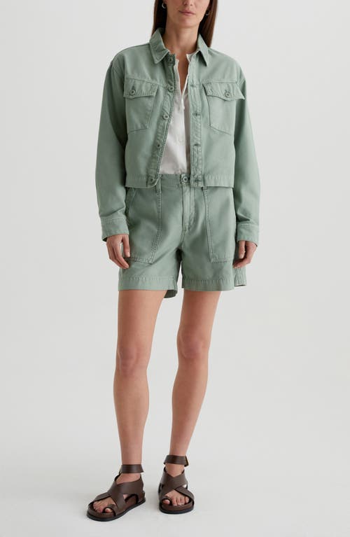 Shop Ag Valleta Utility Shirt Jacket In Sulfur Matcha Latte