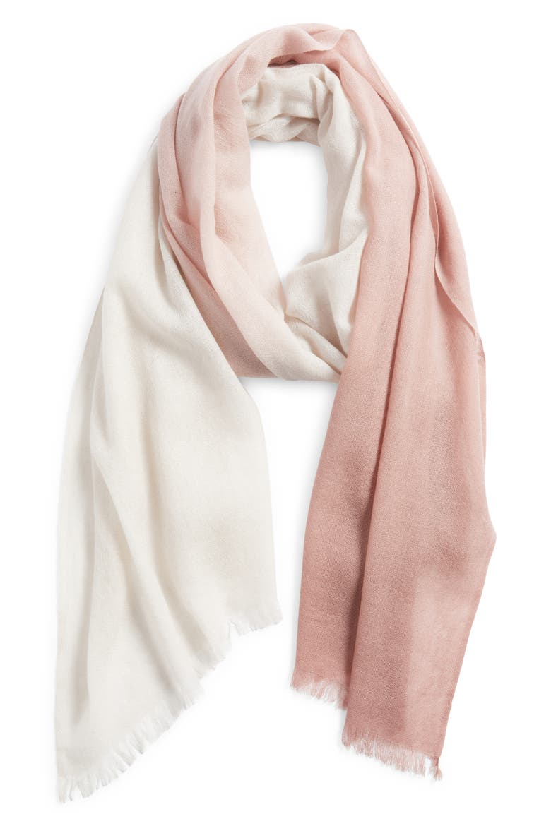 Ombré Cashmere Scarf, Alternate, color, PINK OMBRE