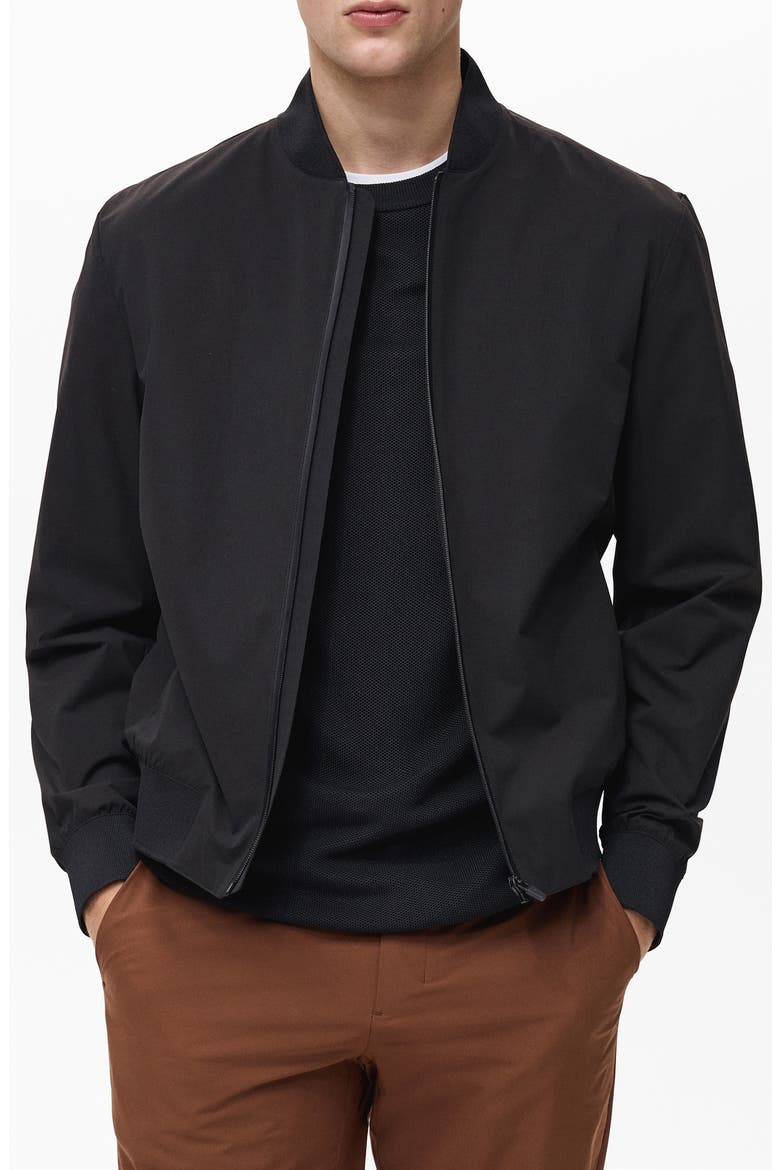 Waterproof Bomber Jacket, Main, color, BLACK