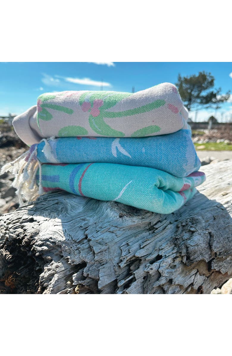 Ramus & Co Oversized 37" x 71" Preppy Turkish Beach Towel by Ramus & Co, Alternate, color, Regatta