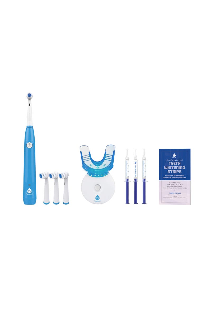 Ultimate Smile Brightening Bundle PureWhite LED Kit, Rotary Toothbrush & Whitening Strips, Main, color, White