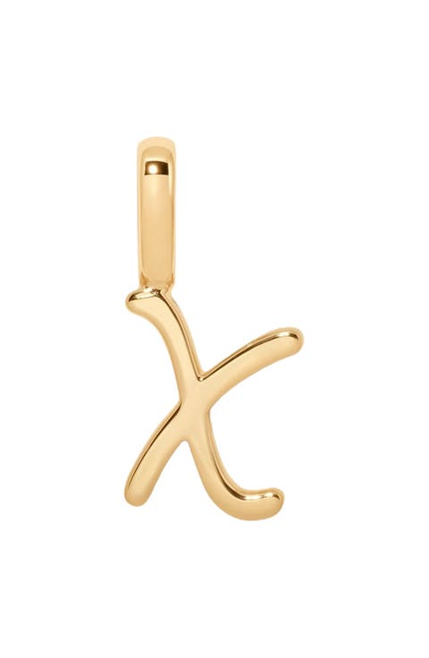 Script Initial Charm Gold Vermeil