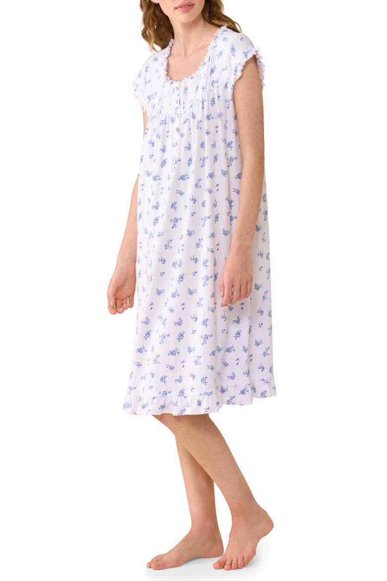 Waltz Stretch Cotton Nightgown, Alternate, color, WHT/ DITS