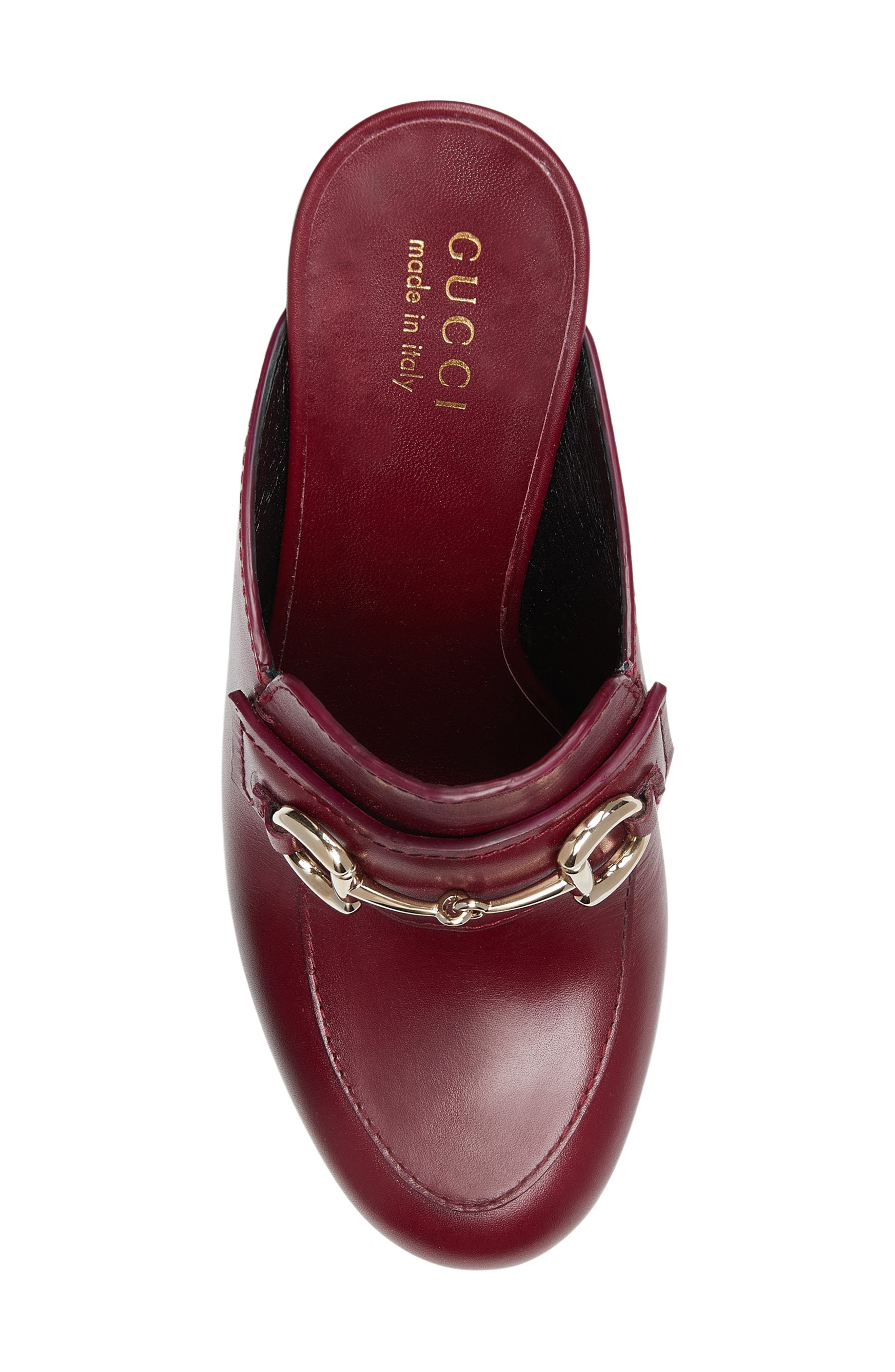 Horsebit Platform Loafer Mule, Alternate, color, RED LACQUER