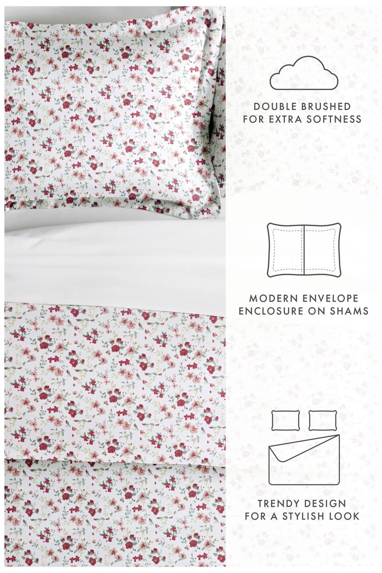 Premium Ultra Soft 3-Piece Blossoms Print Duvet Cover Set, Alternate, color, PINK