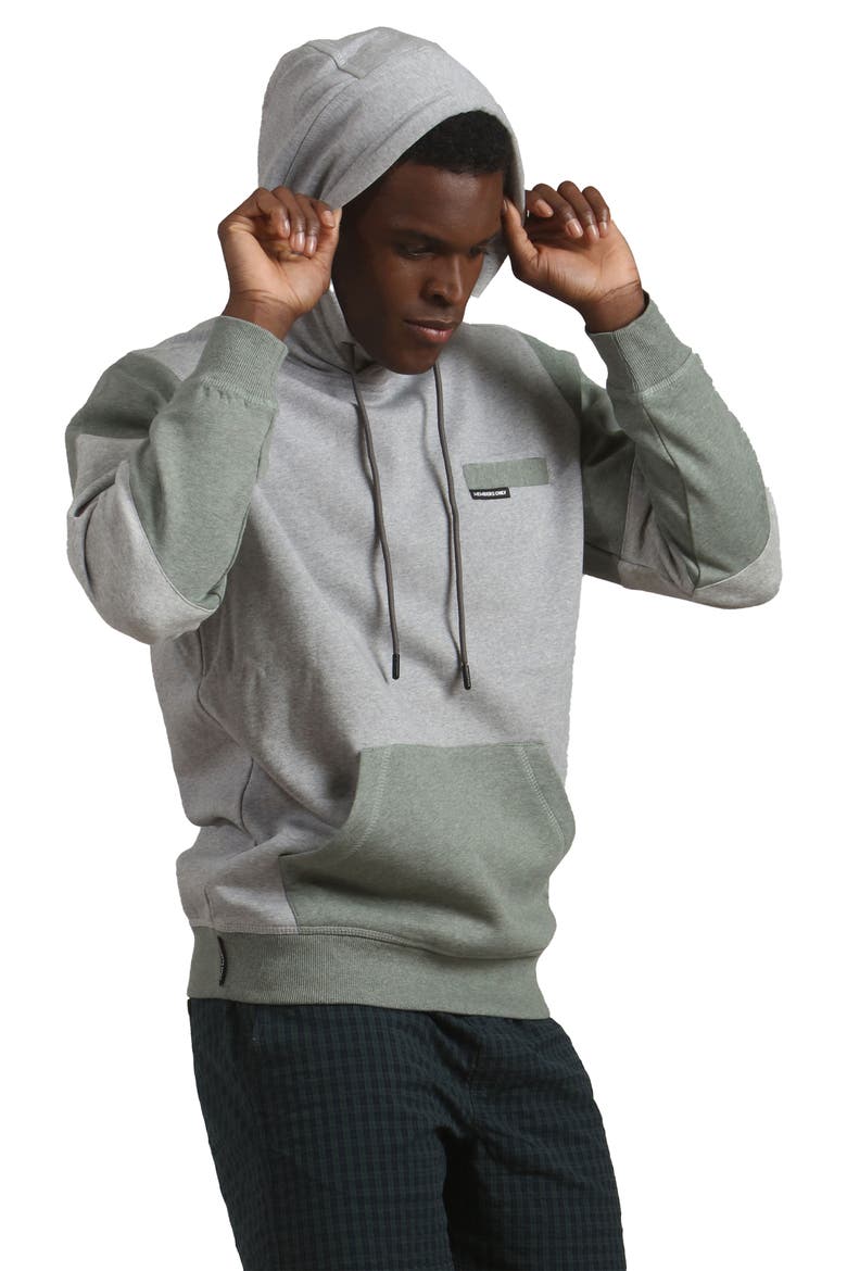 Drew Colorblock Hooded Sweatshirt, Alternate, color, Ash