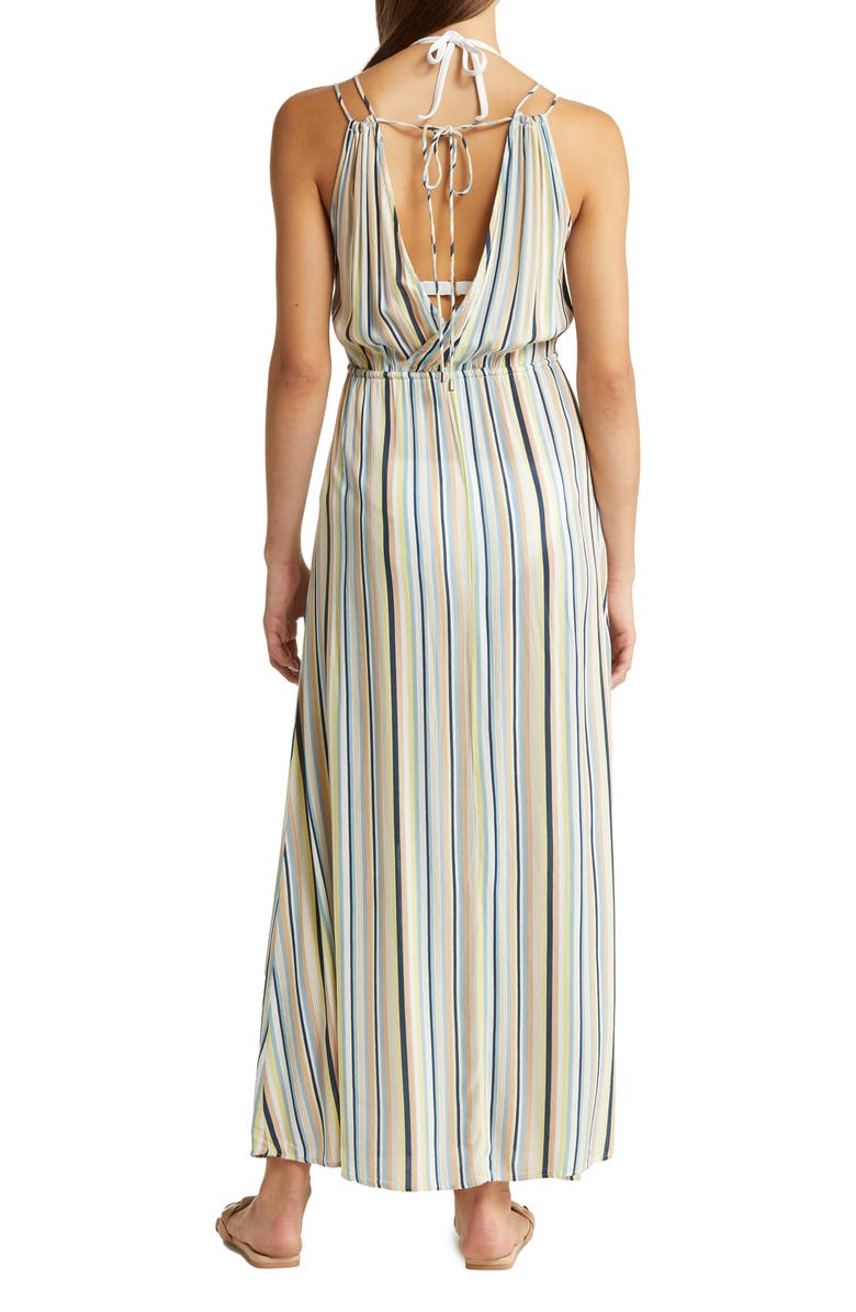 Elan Stripe Slit Maxi Dress, Alternate, color, 
