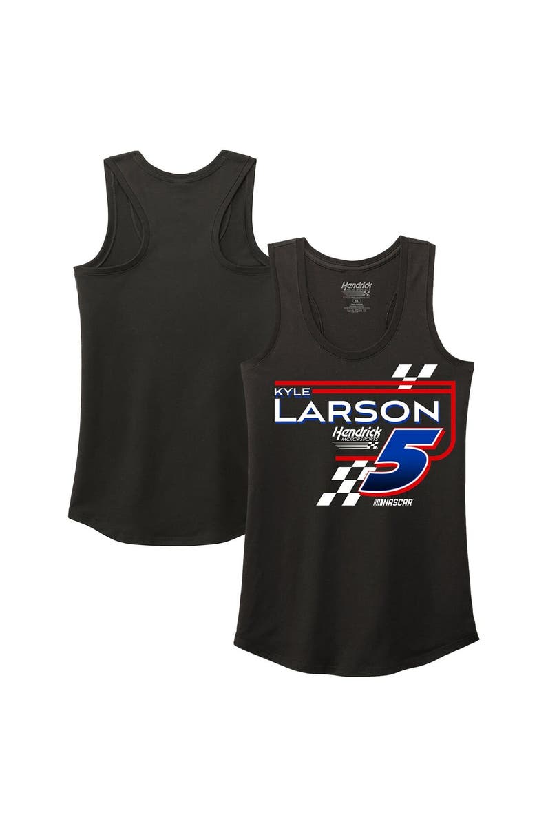 HENDRICK MOTORSPORTS TEAM COLLECTION Women's Hendrick Motorsports Team Collection Black Kyle Larson Name & Number Tri-Blend Racer Back Tank Top, Main, color, Black