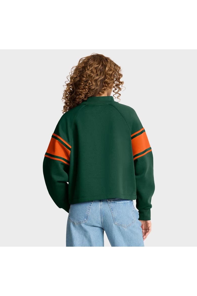 Women's Fanatics Green Miami Hurricanes Oversized Hometown Premium Punt Coverage Raglan Pullover Sweatshirt, Alternate, color, Green