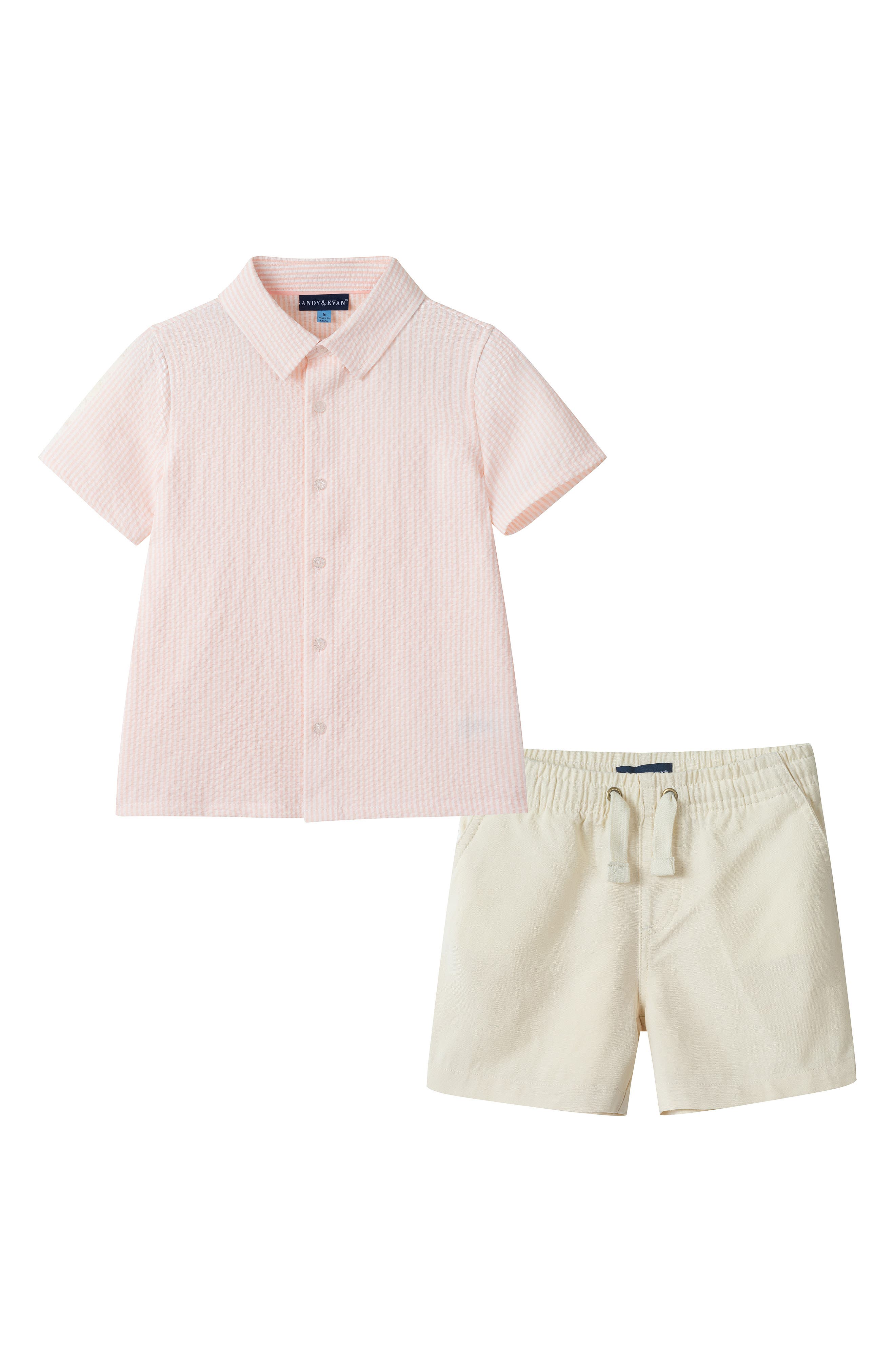 Andy & Evan Kids' Seersucker Shirt & Shorts Set