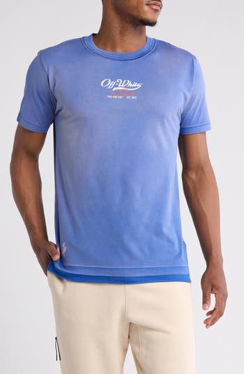 Wave Off Raw Slim Script Logo Cotton Graphic T-Shirt