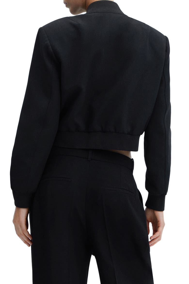 Crop Bomber Jacket, Alternate, color, BLACK