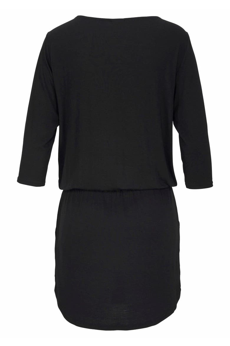 Zipper Detail Mini Dress, Alternate, color, Black