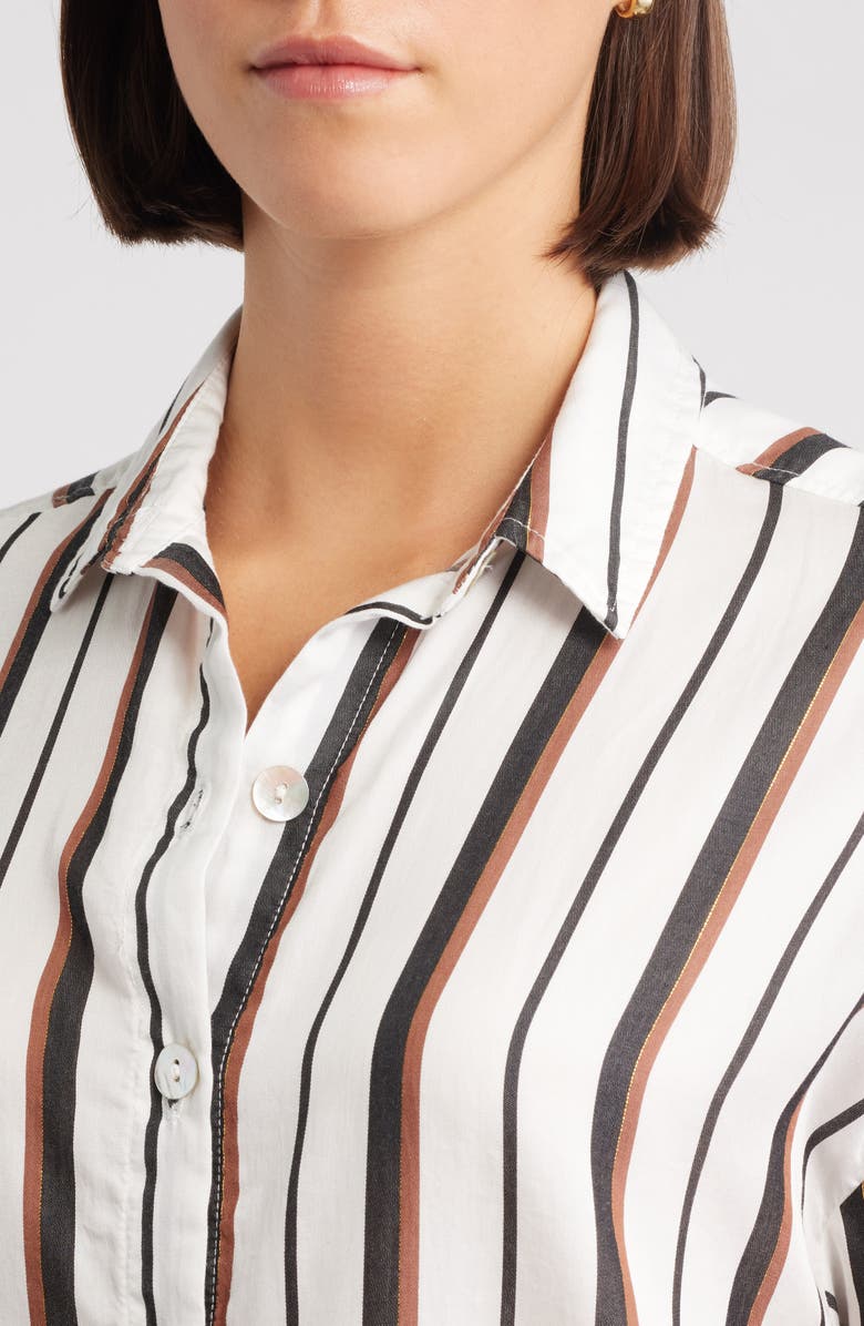 Bella Dahl Stripe Boyfriend Shirt, Alternate, color, Autumn Lurex Stripe