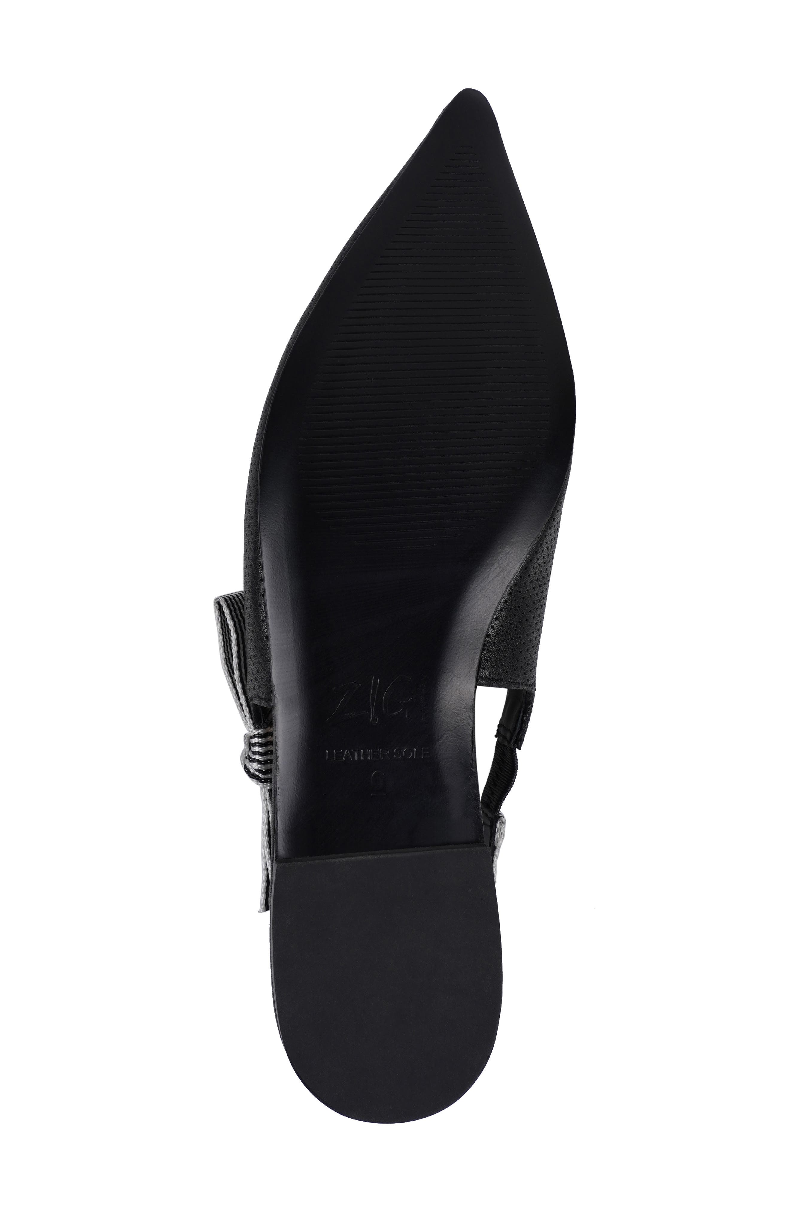 ZIGI Complete Pointed Toe Slingback Flat, Alternate, color, Black