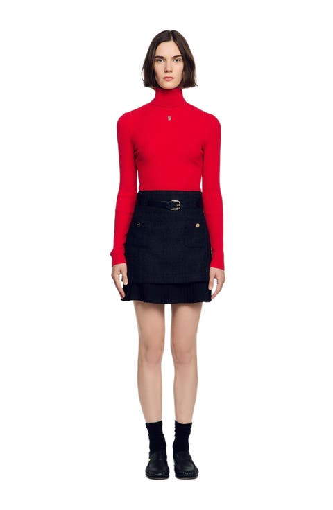 2-in-1 Tweed Skirt