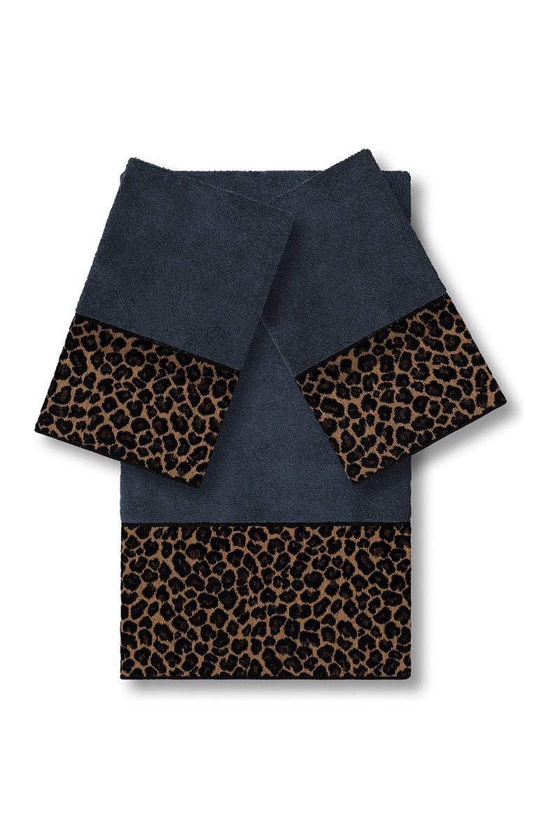 Linum Home Textiles Spots 3-Piece Embellished Towel - Midnight Blue, Main, color, Midnight Blue