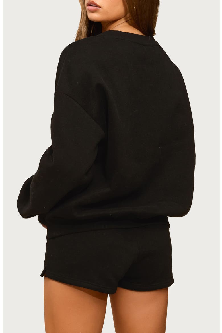 Bronte V-Neck Sweatshirt, Alternate, color, BLACK