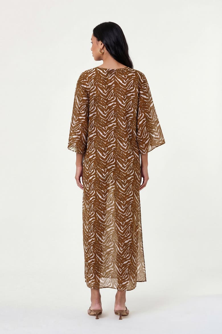 Jovana Caftan Maxi Dress, Alternate, color, Abstract Animal